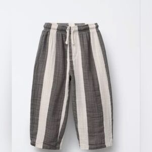 Zara Striped Gray and White Pants Size 4 Nwt